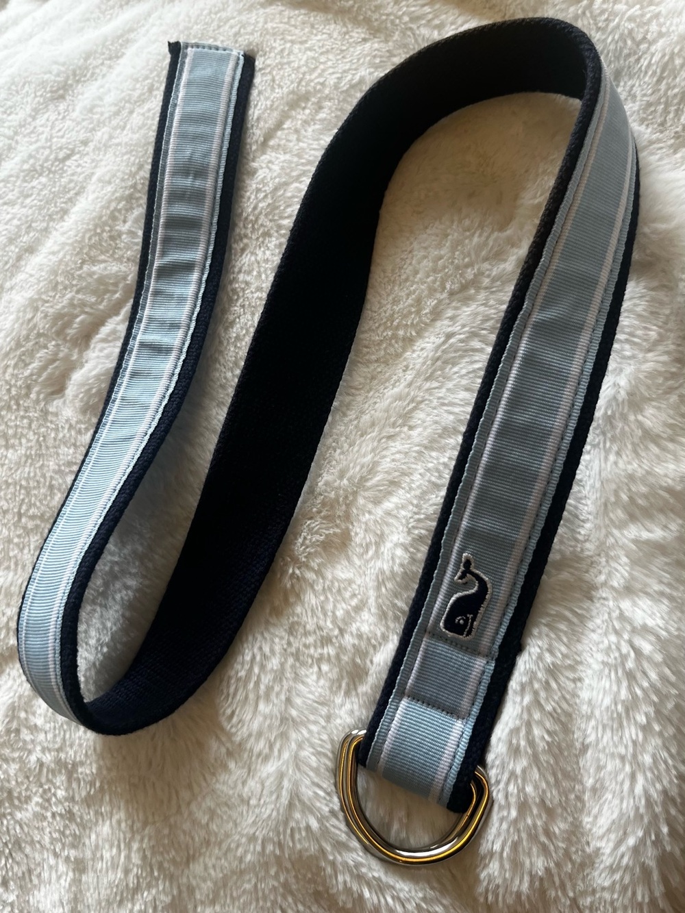 Light Blue and Navy Men's Belt with D-Ring